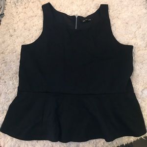 BNWT black lace Express peplum top